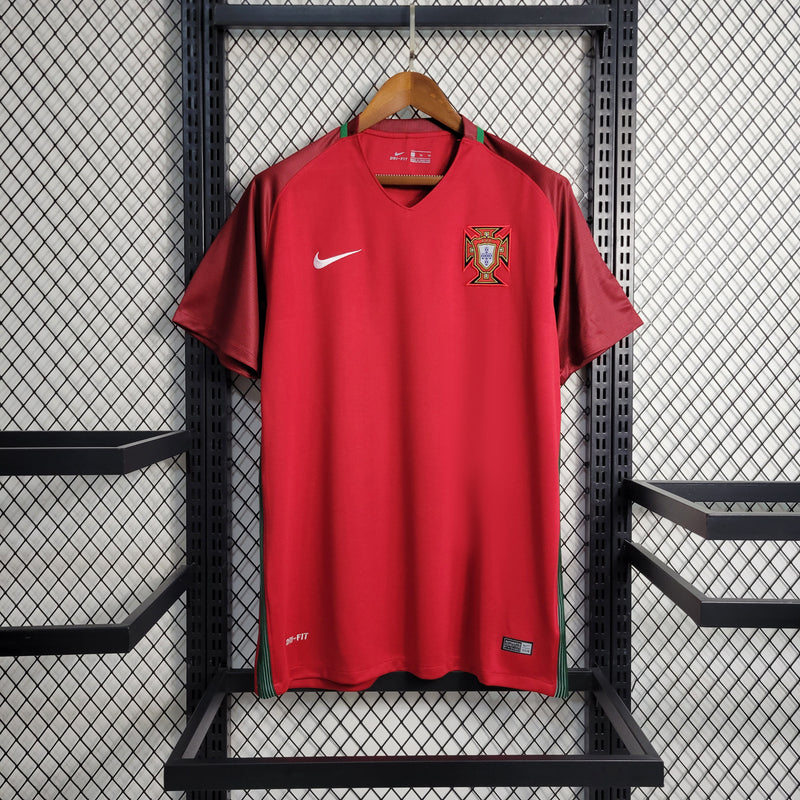 Camisola Portugal vermelha retrô 2016/17