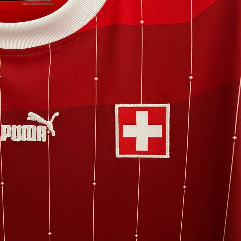 Camisola SuÍça vermelha home Euro 2024