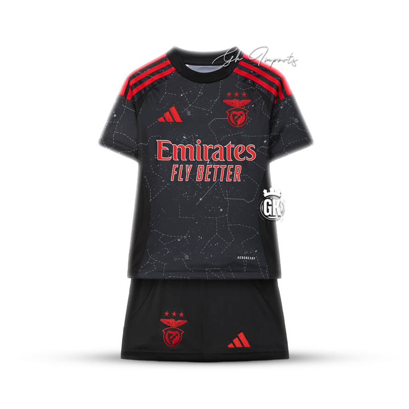 Conjunto infantil Benfica preto Away 2024/25